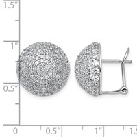 14K White Gold 4 Carat Lab Grown Diamond VS+ F+ Pave Ball Complete Leverback Post Earrings view 4
