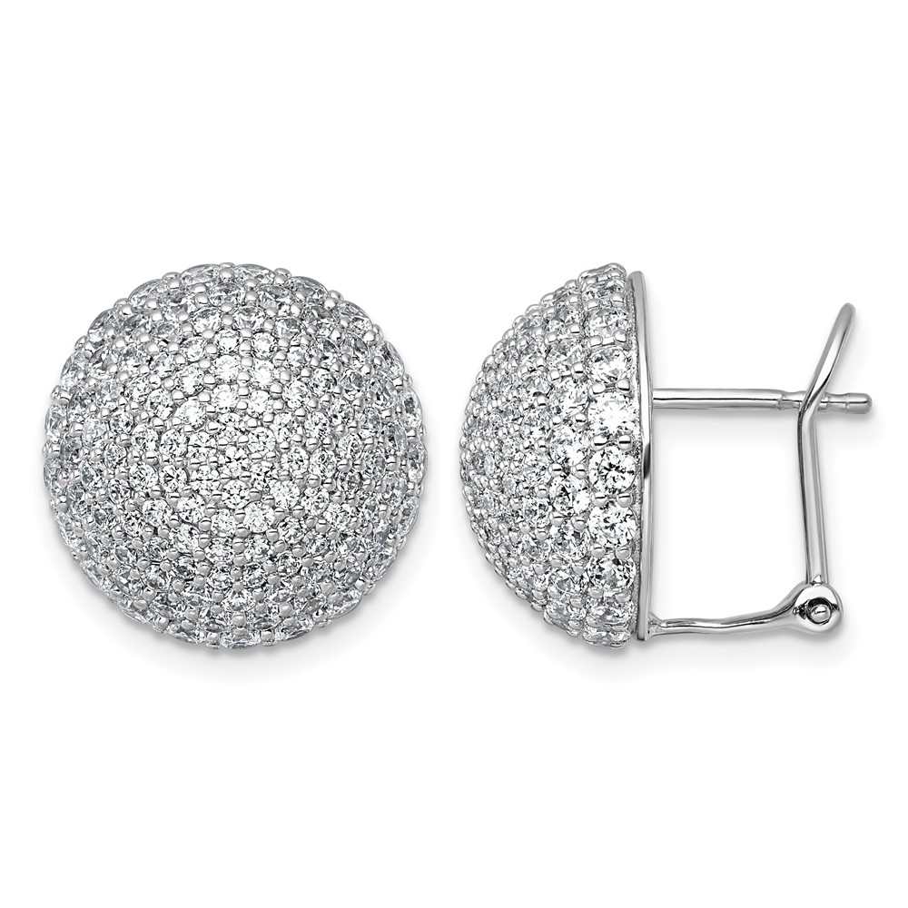 14K White Gold 4 Carat Lab Grown Diamond VS+ F+ Pave Ball Complete Leverback Post Earrings