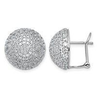 14K White Gold 4 Carat Lab Grown Diamond VS+ F+ Pave Ball Complete Leverback Post Earrings view 1