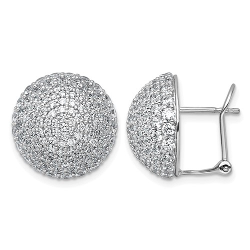 14K White Gold 4 Carat Lab Grown Diamond VS+ F+ Pave Ball Complete Leverback Post Earrings
