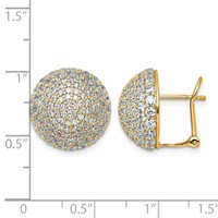 14K Yellow Gold 4 Carat Lab Grown Diamond VS+ F+ Pave Ball Complete Leverback Post Earrings view 3