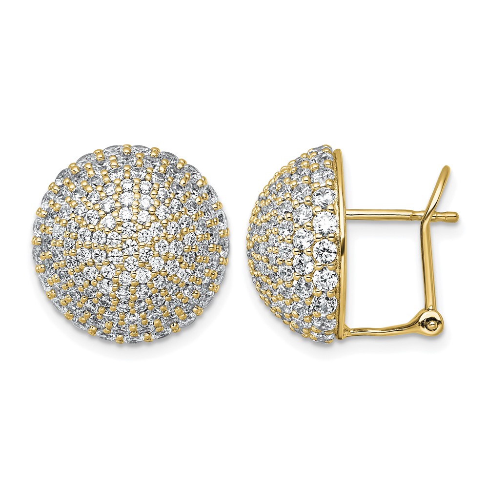 14K Yellow Gold 4 Carat Lab Grown Diamond VS+ F+ Pave Ball Complete Leverback Post Earrings