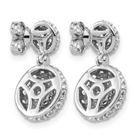 14K White Gold 2.12 Carat Lab Grown Diamond VS+ F+ Pave Ball Complete Dangle Post Earrings view 3