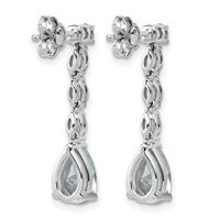 14K White Gold 2.50 Carat Lab Grown Diamond VS+ F+ Complete Fashion Dangle Post Earrings view 3