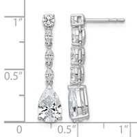 14K White Gold 2.50ct Cert Lab Grown Dia VS+ F+ Comp. Dangle Post Earrings view 2