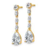 14K Yellow Gold 2.50 Carat Lab Grown Diamond VS+ F+ Complete Fashion Dangle Post Earrings view 2