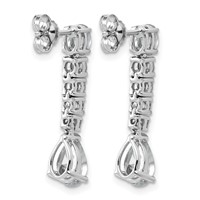 14K White Gold 2.50 Carat Lab Grown Diamond VS+ F+ Complete Fashion Dangle Post Earrings view 3