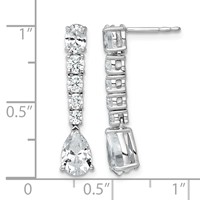 14K White Gold 2.50 Carat Lab Grown Diamond VS+ F+ Complete Fashion Dangle Post Earrings view 4