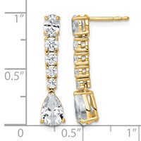 14K Yellow Gold 2.50 Carat Lab Grown Diamond VS+ F+ Complete Fashion Dangle Post Earrings view 3