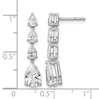 14K White Gold 3ct Cert Lab Grown Dia VS+ F+ Comp. Dangle Post Earrings view 2