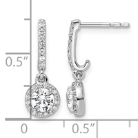 14K White Gold Lab Grown Dia VS+ F+ Comp Fashion Dangle Post Earrings view 3