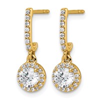 14K Yellow Gold Lab Grown Diamond VS+ F+ Complete Fashion Dangle Post Earrings view 2