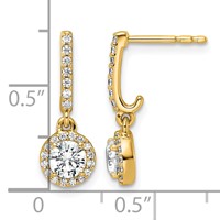 14K Yellow Gold Lab Grown Diamond VS+ F+ Complete Fashion Dangle Post Earrings view 3