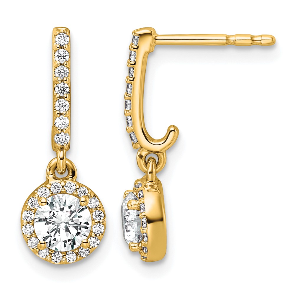 14K Yellow Gold Lab Grown Diamond VS+ F+ Complete Fashion Dangle Post Earrings