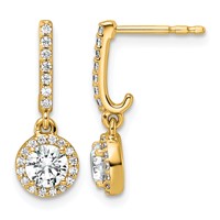 14K Yellow Gold Lab Grown Diamond VS+ F+ Complete Fashion Dangle Post Earrings view 1