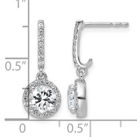 14K White Gold Lab Grown Dia VS+ F+ Comp Fashion Dangle Post Earrings view 3