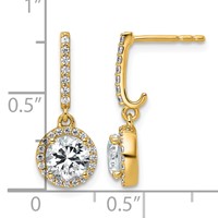 14K Yellow Gold Lab Grown Diamond VS+ F+ Complete Fashion Dangle Post Earrings view 3