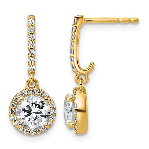 14K Yellow Gold Lab Grown Diamond VS+ F+ Complete Fashion Dangle Post Earrings