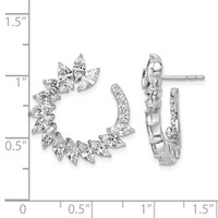 14K White Gold 3.75 Carat Lab Grown Diamond VS+ F+ Complete Fashion J-Hoop Post Earrings view 3