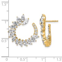 14K Yellow Gold 3.75 Carat Lab Grown Diamond VS+ F+ Complete Fashion J-Hoop Post Earrings view 3