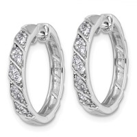 14K White Gold 0.33 Carat Lab Grown Diamond VS+ F+ Complete Fashion Hoop Earrings view 2