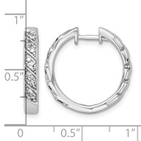 14K White Gold 0.33 Carat Lab Grown Diamond VS+ F+ Complete Fashion Hoop Earrings view 3