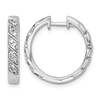 14K White Gold 0.33 Carat Lab Grown Diamond VS+ F+ Complete Fashion Hoop Earrings view 1