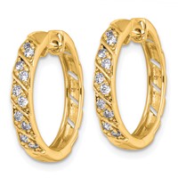 14K Yellow Gold 0.33 Carat Lab Grown Diamond VS+ F+ Complete Fashion Hoop Earrings view 2