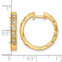 14K Yellow Gold 0.33 Carat Lab Grown Diamond VS+ F+ Complete Fashion Hoop Earrings view 3