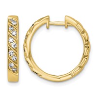 14K Yellow Gold 0.33 Carat Lab Grown Diamond VS+ F+ Complete Fashion Hoop Earrings view 1
