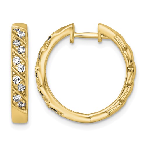 14K Yellow Gold 0.33 Carat Lab Grown Diamond VS+ F+ Complete Fashion Hoop Earrings