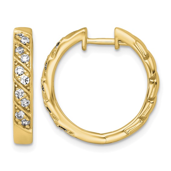 Gold Diamond Hoop Earrings