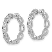 14K White Gold 0.38 Carat Lab Grown Diamond VS+ F+ Complete Fashion Hoop Earrings view 2