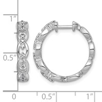 14K White Gold 0.38 Carat Lab Grown Diamond VS+ F+ Complete Fashion Hoop Earrings view 3
