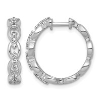 14K White Gold 0.38 Carat Lab Grown Diamond VS+ F+ Complete Fashion Hoop Earrings view 1