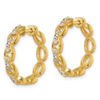 14K Yellow Gold 0.38 Carat Lab Grown Diamond VS+ F+ Complete Fashion Hoop Earrings view 2