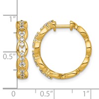 14K Yellow Gold 0.38 Carat Lab Grown Diamond VS+ F+ Complete Fashion Hoop Earrings view 3