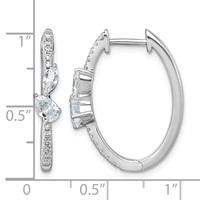 14K White Gold 1 Carat Lab Grown Diamond VS+ F+ Complete Hinged Hoop Earrings view 4
