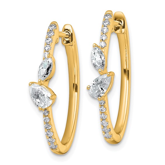 Gold Diamond Hinged Hoop Earrings