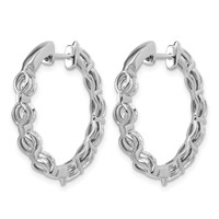 14K White Gold 3.20 Carat Lab Grown Diamond VS+ F+ Complete Hinged in and Out Hoop Earrings view 3