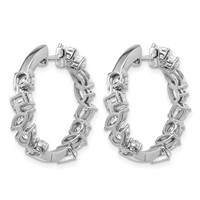 14K White Gold 4.50 Carat Lab Grown Diamond VS+ F+ Complete Hinged in and Out Hoop Earrings view 3