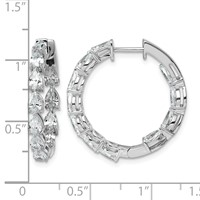 14K White Gold 3.33 Carat Lab Grown Diamond VS+ F+ Complete Hinged in and Out Hoop Earrings view 4