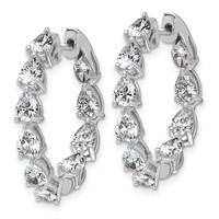 14K White Gold 3 Carat Lab Grown Diamond VS+ F+ Complete Hinged in and Out Hoop Earrings view 2