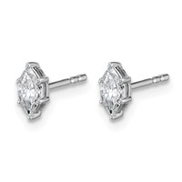 14K White Gold 0.33 Carat Lab Grown Diamond VS+ F+ Marquise Six Prong Complete Stud Earrings view 2