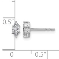 14K White Gold 0.33 Carat Lab Grown Diamond VS+ F+ Marquise Six Prong Complete Stud Earrings view 4