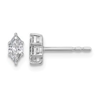 14K White Gold 0.33 Carat Lab Grown Diamond VS+ F+ Marquise Six Prong Complete Stud Earrings view 1