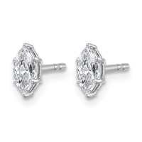 14K White Gold 0.50 Carat Lab Grown Diamond VS+ F+ Marquise Six Prong Complete Stud Earrings view 2