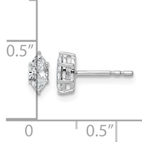 14K White Gold 0.50 Carat Lab Grown Diamond VS+ F+ Marquise Six Prong Complete Stud Earrings view 3
