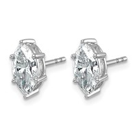 14K White Gold 1.75 Carat Lab Grown Diamond VS+ F+ Marquise Six Prong Complete Stud Earrings view 2