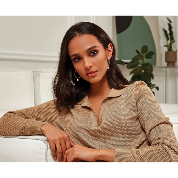 True Origin 14k Yellow Gold 2 5/8 carat Lab Grown Diamond VS+ F+ Complete Round Bezel-Set Dangle In/Out Hoop Earrings